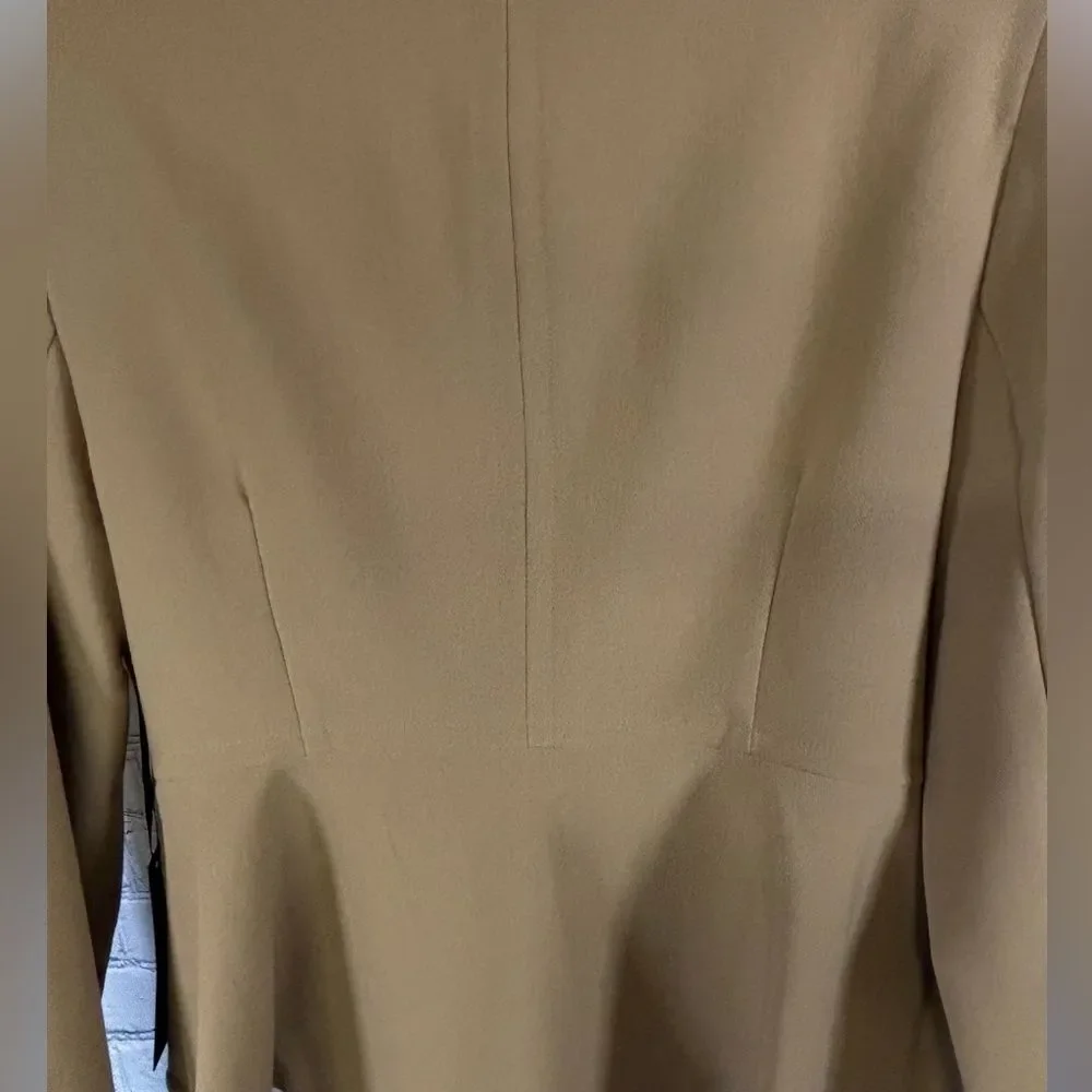 Chico’s 1 Black Label Sweet Caramel Preppy Academia Businesscore Peplum Blazer 8